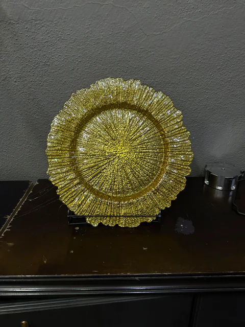 Prato marcador de vidro Samanyolu colorido; Vidro, Ø30 cm — imagem do produto 1/4
