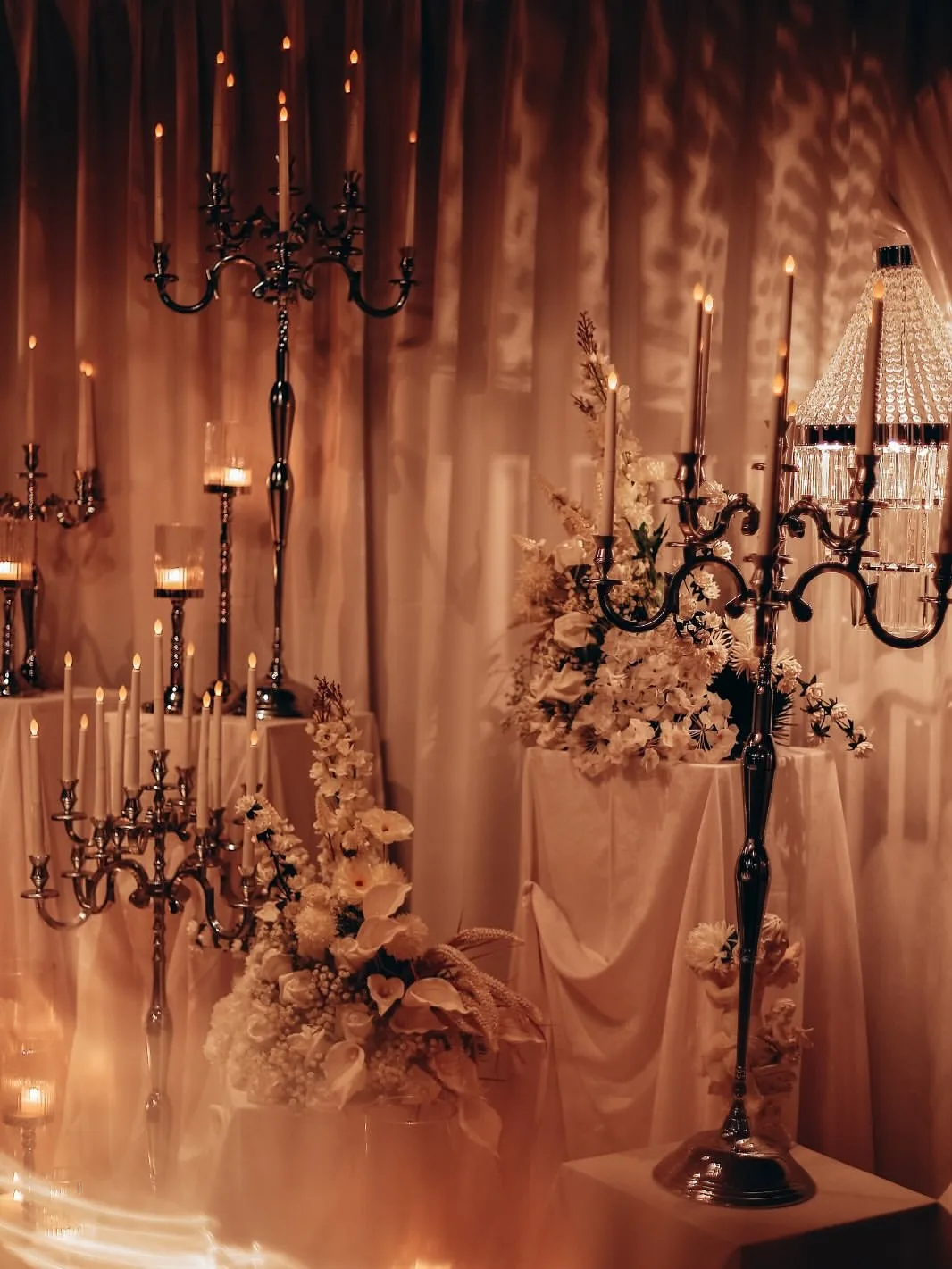 Wedding candelabras in different heights for wholesale purchase and rental